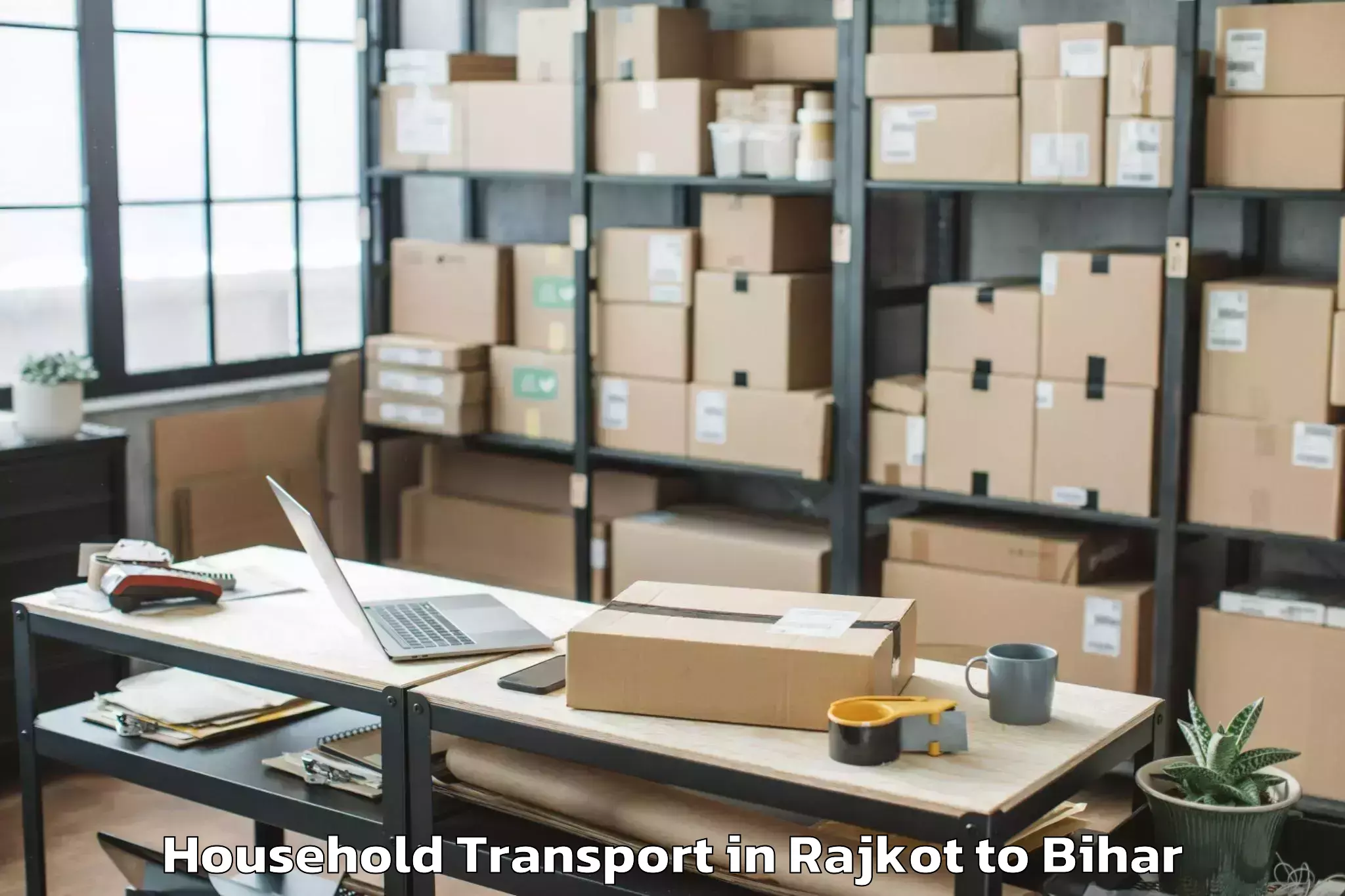 Book Rajkot to Nasriganj Household Transport Online